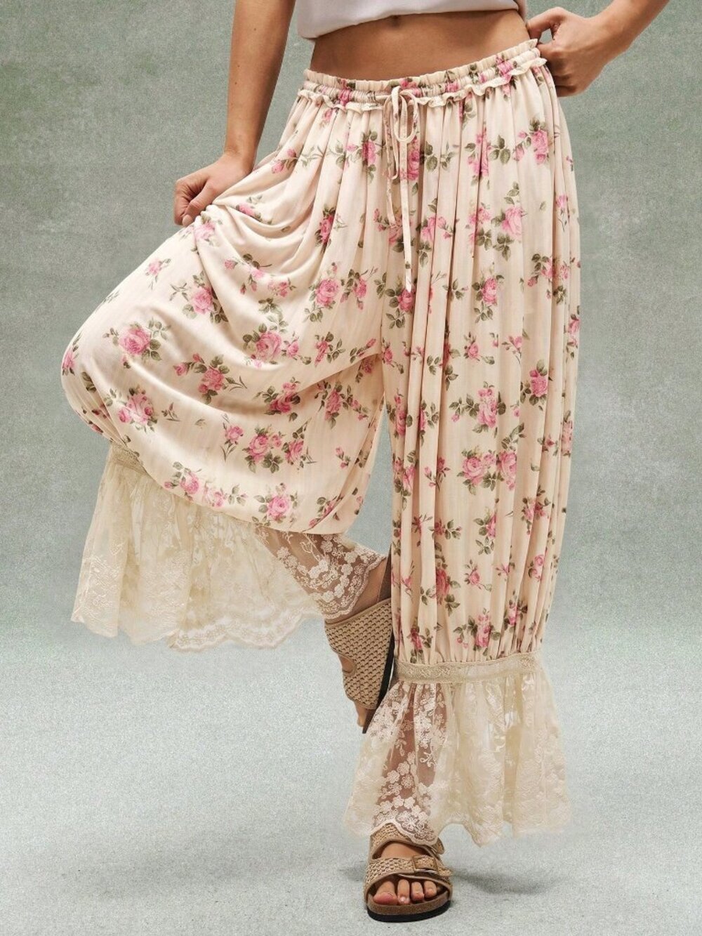 Boho Casual Women's Multicolor Cropped Pants